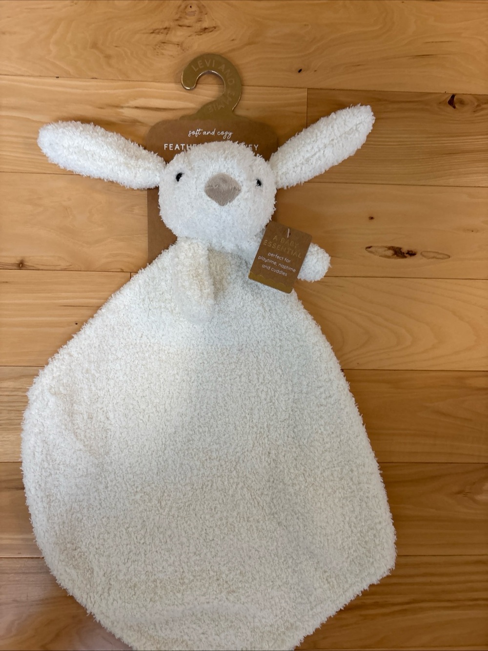 NWT Levi and Emile Plush Bunny Lovey - white/cream. Comfort Security Blanket